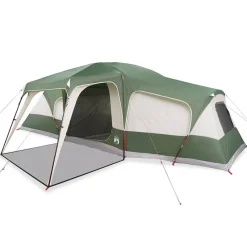 Loisirs De Plein Air-vidaXL Tente familiale avec dôme porche 9 personnes imperméable Vert