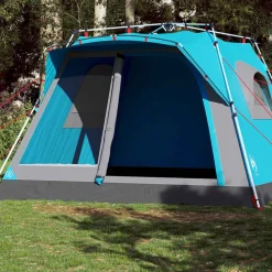 Loisirs De Plein Air-vidaXL Tente familiale cabine 7 personnes dégagement rapide Bleu