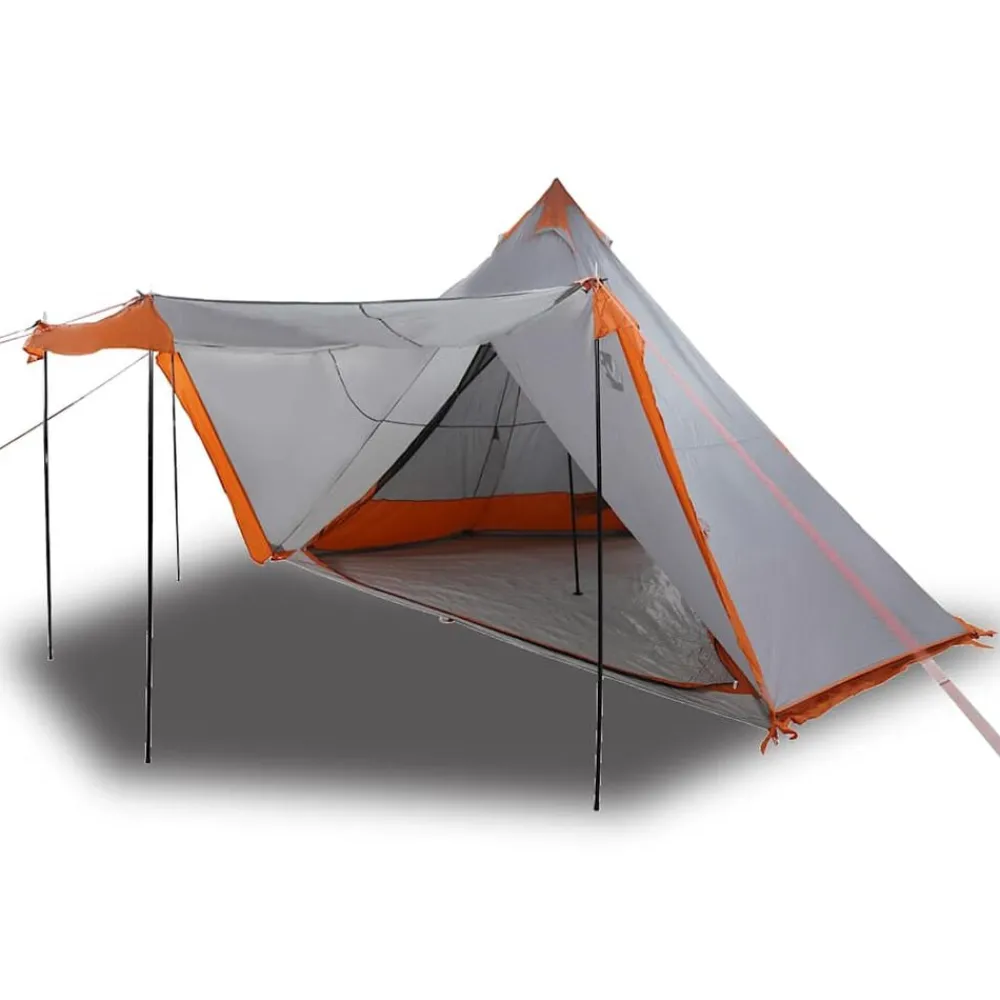 Loisirs De Plein Air-vidaXL Tente familiale tipi 8 personnes imperméable Gris et orange