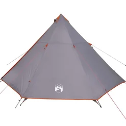 Loisirs De Plein Air-vidaXL Tente familiale tipi 8 personnes et orange imperméable Gris