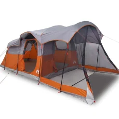 Loisirs De Plein Air-vidaXL Tente familiale tunnel 8 personnes et orange imperméable Gris