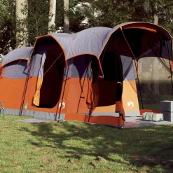 Loisirs De Plein Air-vidaXL Tente familiale tunnel 8 personnes et orange imperméable Gris