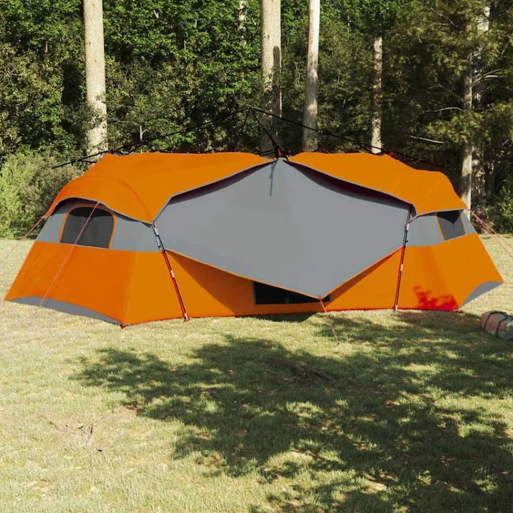 Loisirs De Plein Air-vidaXL Tente intérieure 520 x 520 x 190 cm taffetas Gris et orange