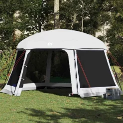 Loisirs De Plein Air-vidaXL Tente piscine toit amovible parois maille 512x458 cm Gris