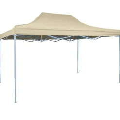Pelouses & Jardins-vidaXL Tente pliable 3 x 4,5 m Blanc crème Cr&egrave;me