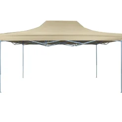 Pelouses & Jardins-vidaXL Tente pliable 3 x 4,5 m Blanc crème Cr&egrave;me