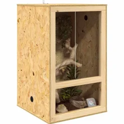 Articles Pour Animaux De Compagnie-vidaXL Terrarium Marron 50 x 50 x 80 cm OSB