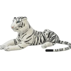 Jouets-vidaXL Tigre en peluche Blanc XXL