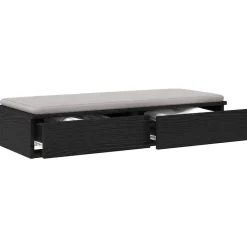 Tables-vidaXL Tiroirs de lit avec tiroir Chêne noir 100 x 36,5 x 16,5 cm Ch&ecirc;ne noir