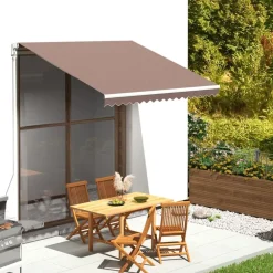 Pelouses & Jardins-vidaXL Tissu de remplacement pour auvent 3x2,5 m Marron