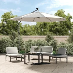 vidaXL Tissu de remplacement pour parasol déporté blanc sable 300 cm