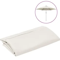vidaXL Tissu de remplacement pour parasol d'extérieur Blanc 300 cm