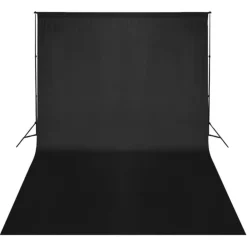 Appareils Photo-vidaXL Toile de fond coton sans support 500x300 cm Noir