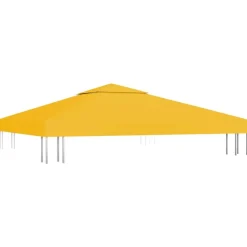 Pelouses & Jardins-vidaXL Toile de toit de belvédère 2 niveaux 310 g/m² 3x3 m Jaune