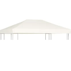 Pelouses & Jardins-vidaXL Toile supérieure de belvédère 310 g / m² 4x3 m crème Blanc
