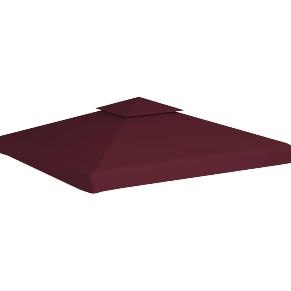 Pelouses & Jardins-vidaXL Toile supérieure double de belvédère 310 g/m² 3x3 m Bordeaux Bordeaux
