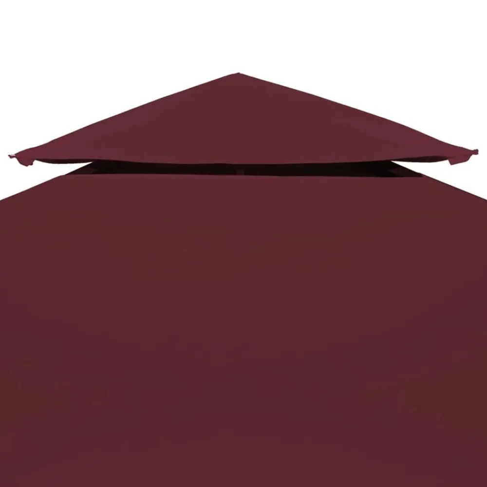 Pelouses & Jardins-vidaXL Toile supérieure double de belvédère 310 g/m² 3x3 m Bordeaux Bordeaux