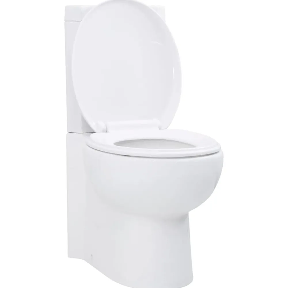 vidaXL Toilette d'angle en céramique pour salle de bains