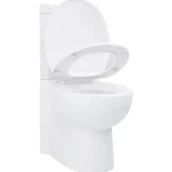 vidaXL Toilette d'angle en céramique pour salle de bains