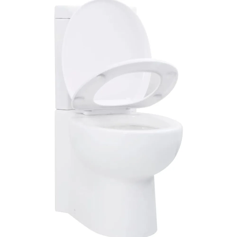 vidaXL Toilette d'angle en céramique pour salle de bains