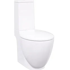 vidaXL Toilette en céramique écoulement d'eau à l'arrière