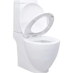 vidaXL Toilette en céramique écoulement d'eau à l'arrière