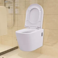 vidaXL Toilette murale avec réservoir caché Céramique