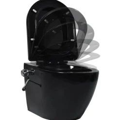 vidaXL Toilette murale sans bord à fonction de bidet Céramique