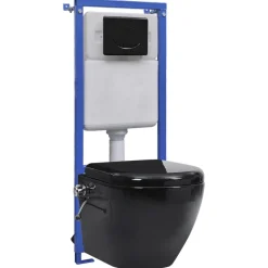 vidaXL Toilette suspendue et sans bord avec réservoir céramique