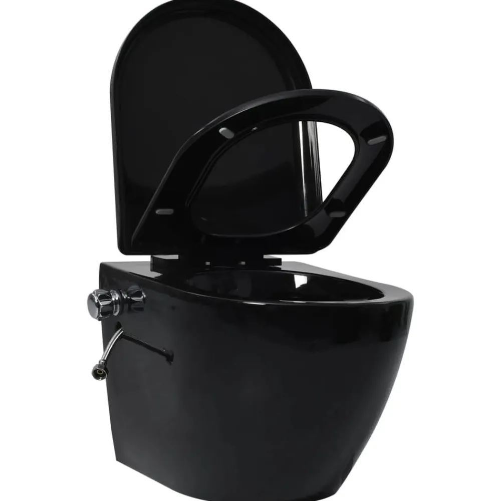 vidaXL Toilette suspendue et sans bord avec réservoir céramique