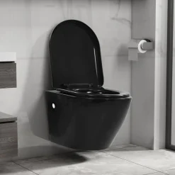 vidaXL Toilette suspendue au mur sans rebord Céramique