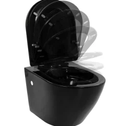 vidaXL Toilette suspendue au mur sans rebord Céramique