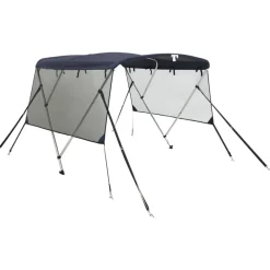 vidaXL Toit bimini à 3 arceaux parois en maille 183x(137-152)x137 cm