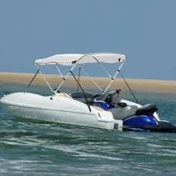 vidaXL Toit bimini à 3 arceaux parois latérales 183x(137-152)x137 cm