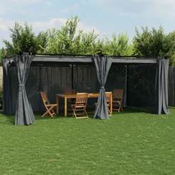 vidaXL Tonnelle avec rideaux 6x3 m acier