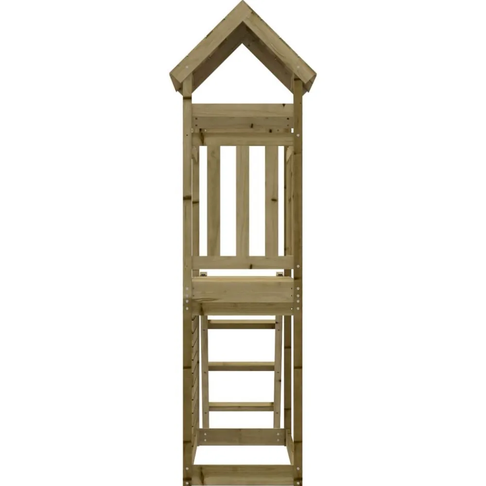 vidaXL Tour de jeu Marron 110,5 x 52,5 x 214 cm Bois solide imprégné