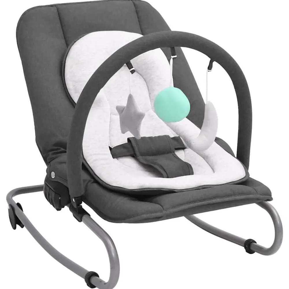 Jouets & Équipement D'Éveil Pour Bébés-vidaXL Transat pour bébé Acier Anthracite
