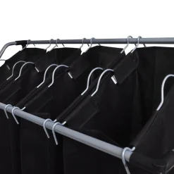 vidaXL Trieuse à linge avec 4 sacs gris