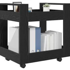 Chariots & Îlots-vidaXL Trolley de Bureau Chêne noir 60 x 45 x 60 cm Bois d'ingénierie Ch&ecirc;ne noir