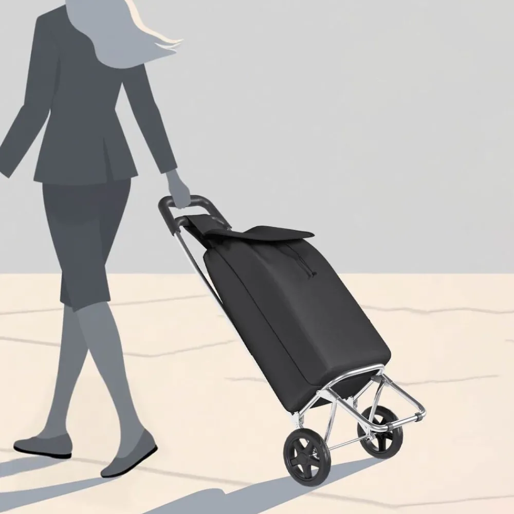 Bagages & Maroquinerie-vidaXL Trolley de shopping 35 x 28 x 92 cm Tissu Oxford Noir