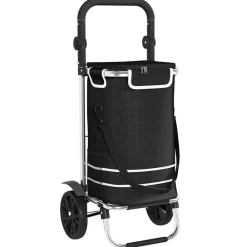 Bagages & Maroquinerie-vidaXL Trolley de shopping 36,5 x 46,5 x 100,5 cm Tissu Oxford Noir