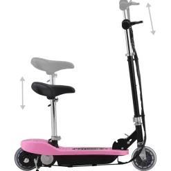 Loisirs De Plein Air-vidaXL Trottinette électrique avec siège 120 W Rose