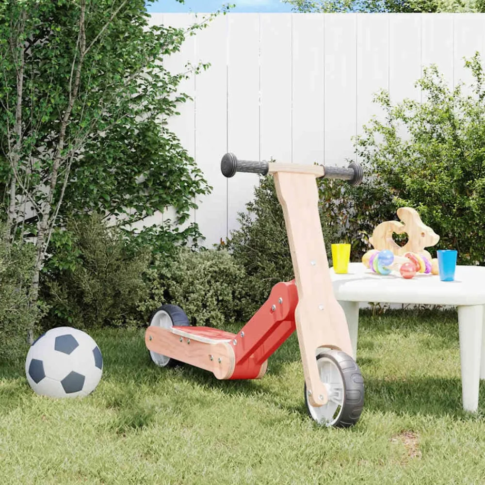 Jouets-vidaXL Trottinette pour enfants 2-in-1 Rouge