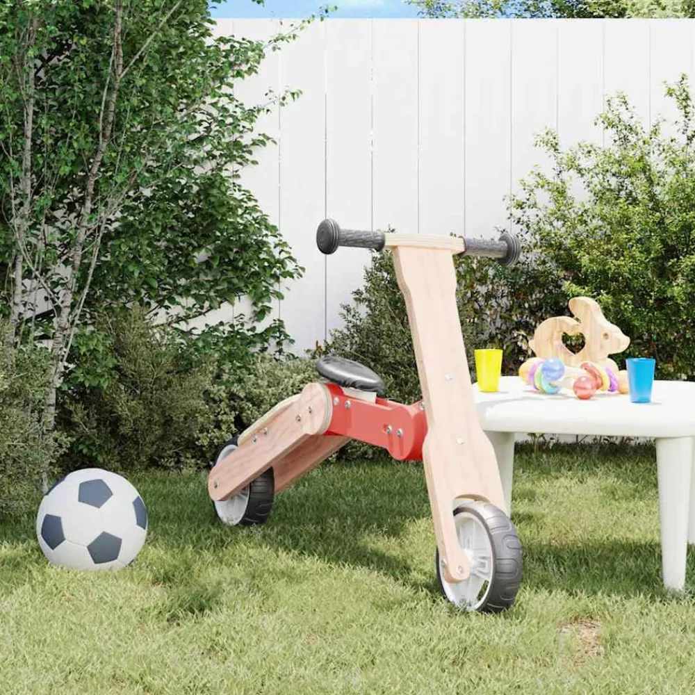 Jouets-vidaXL Trottinette pour enfants 2-in-1 Rouge