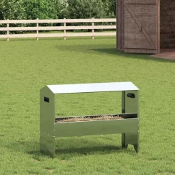 vidaXL Trough d'alimentation pour le bétail Argent 79 x 35 x 62 cm