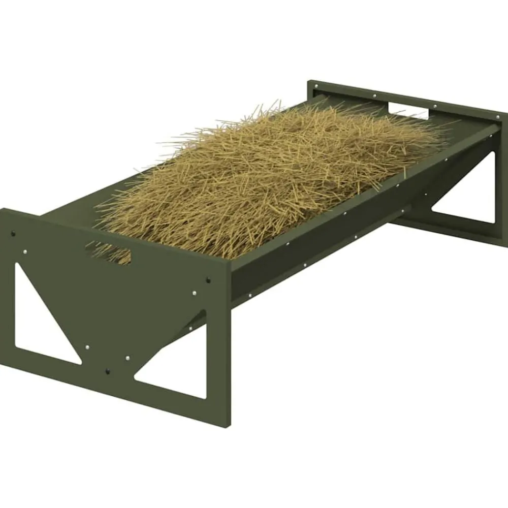Articles Pour Animaux De Compagnie-vidaXL Trough d'alimentation pour le bétail Vert olive