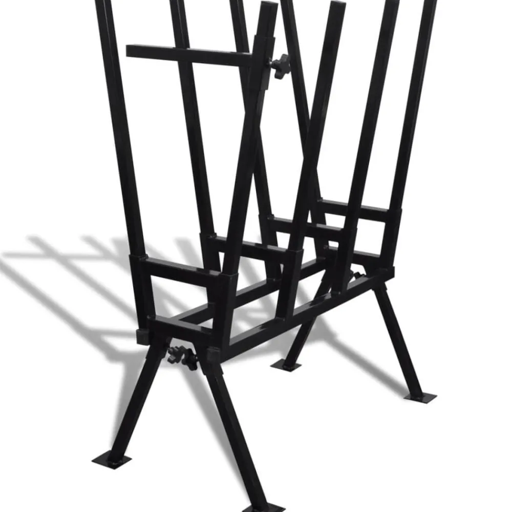 vidaXL Tréteau enduit de poudre noir pour travail en bois