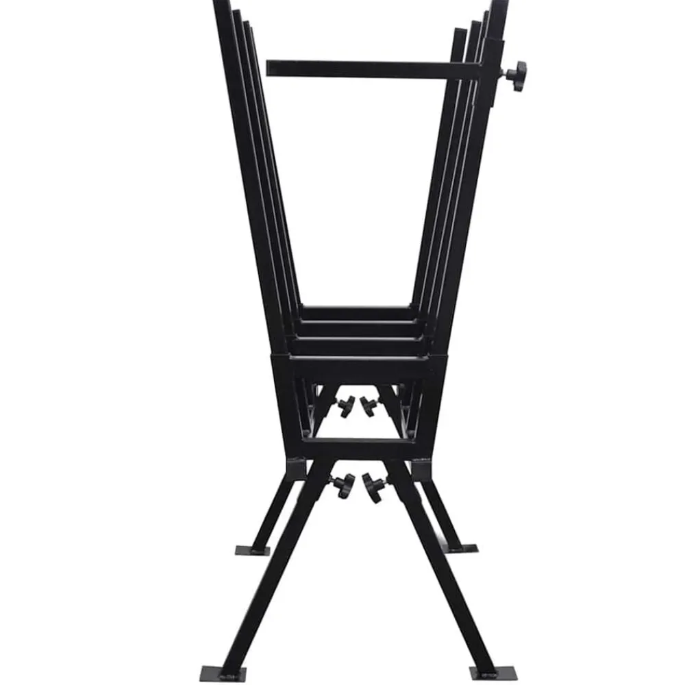 vidaXL Tréteau enduit de poudre noir pour travail en bois