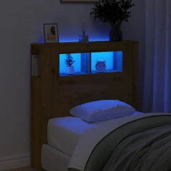vidaXL Tête de lit à LED chêne artisanal 100x18,5x103,5 cm
