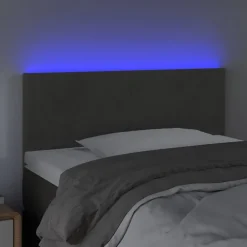 Lits & Accessoires-vidaXL Tête de lit à LED 80x5x78/88 cm Velours Gris foncé